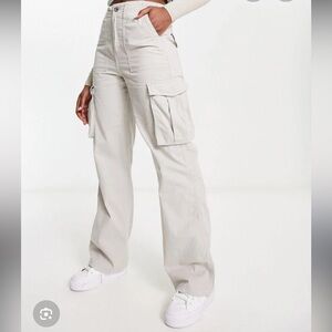 Bershka womens Cargo Pants in Light Gray